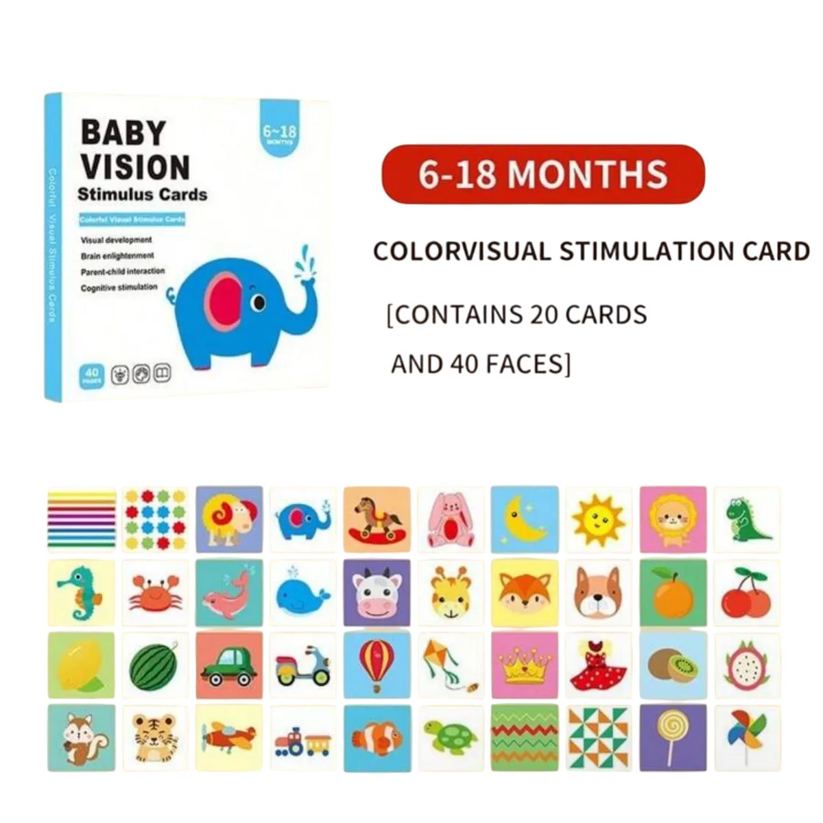GENERICO - Tarjeta Estimulación Visual Bebés 6-18 Mes