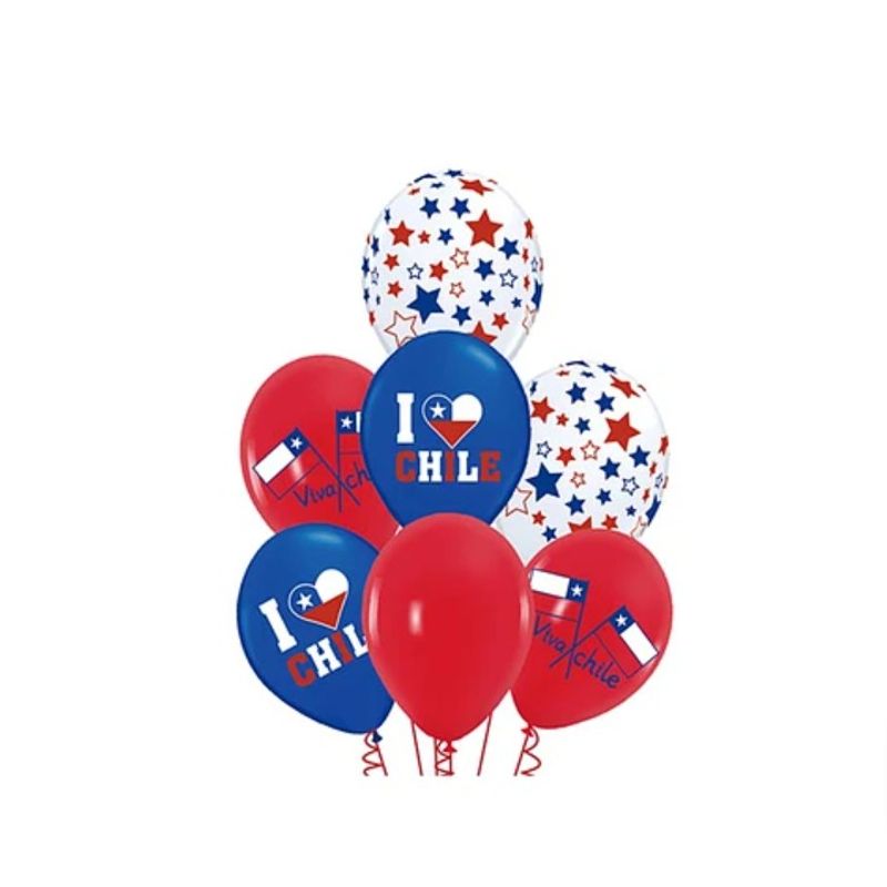 GENERICO - Set de globos de látex Fiestas Patrias 7pcs