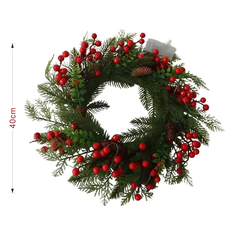 GENERICO - Corona Navideña  Bayas Rojo