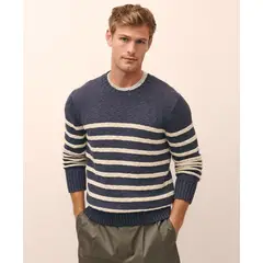 BROOKS BROTHERS - Sweater Hombre Mariner Stripe Crew Azul