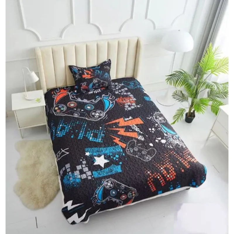 GENERICO - CUBRECAMA 3D DE 1.5 PLAZA DISEÑO GAMER DELGADO DE VERANO WYM