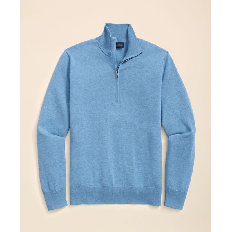 BROOKS BROTHERS - Sweater Hombre Ctn Half Zip Azul Brooks Brothers