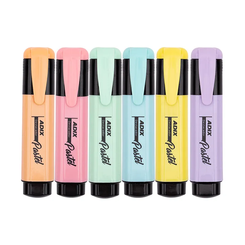ADIX - Set 6 Destacadores Biselado Pastel  Adix