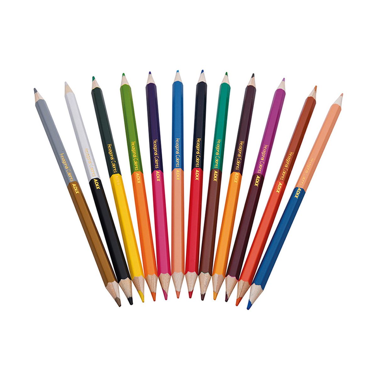 ADIX - Set 12 Lápices Bicolor 24 Colores Adix