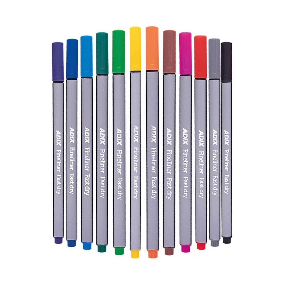 ADIX - Set 12 Marcadores Fineliner Triangular con Caja Adix