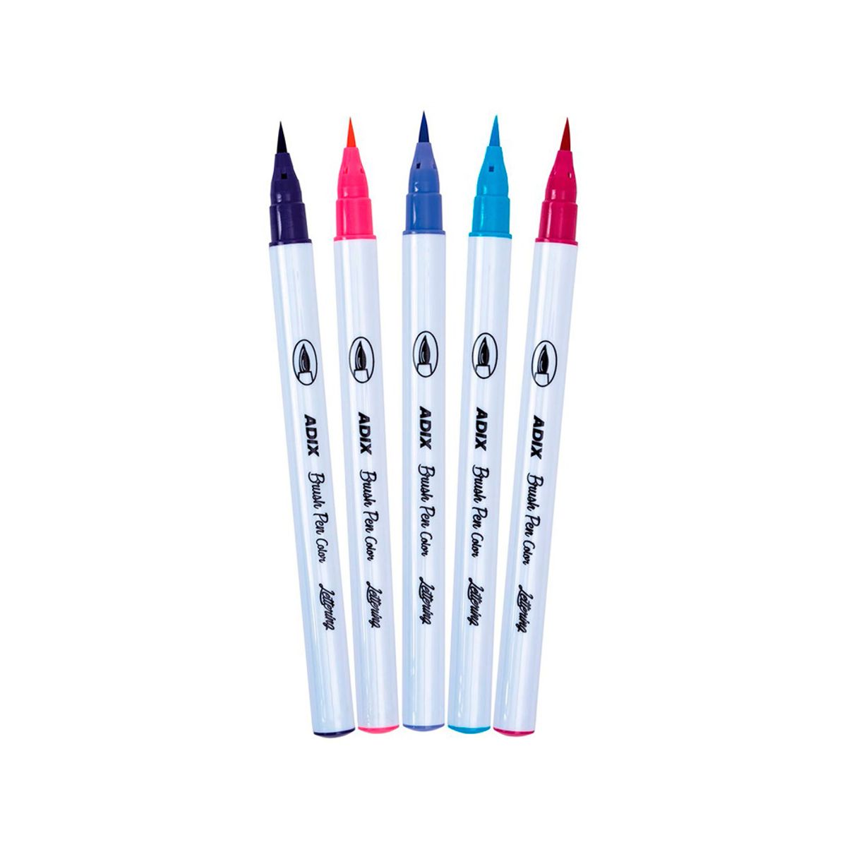 ADIX - Set 5 Marcadores Brush Pen Punta Ultraflexible Adix