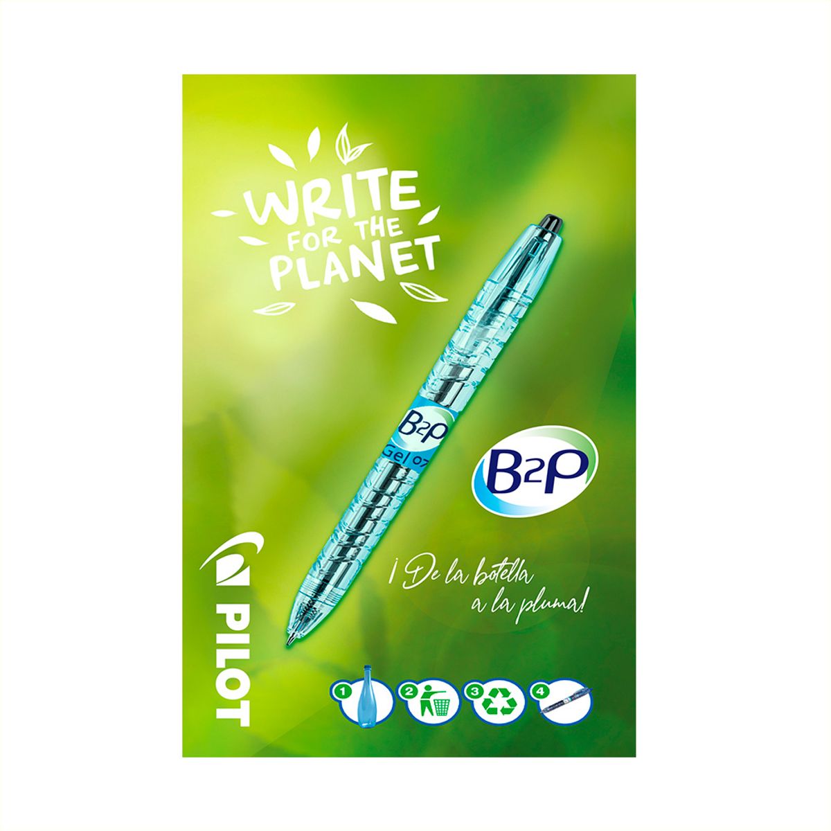 PILOT - Lápiz Gel B2P 07mm Negro Pilot