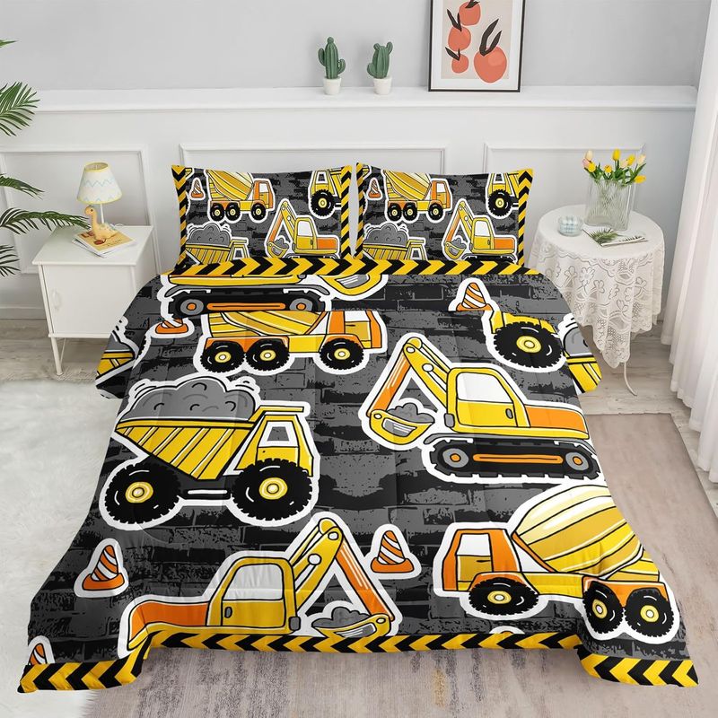 GENERICO - CUBRECAMA 3D 1.5 PLAZA DISEÑO INFANTIL CAMIONES DELGADO DE VERANO WYM