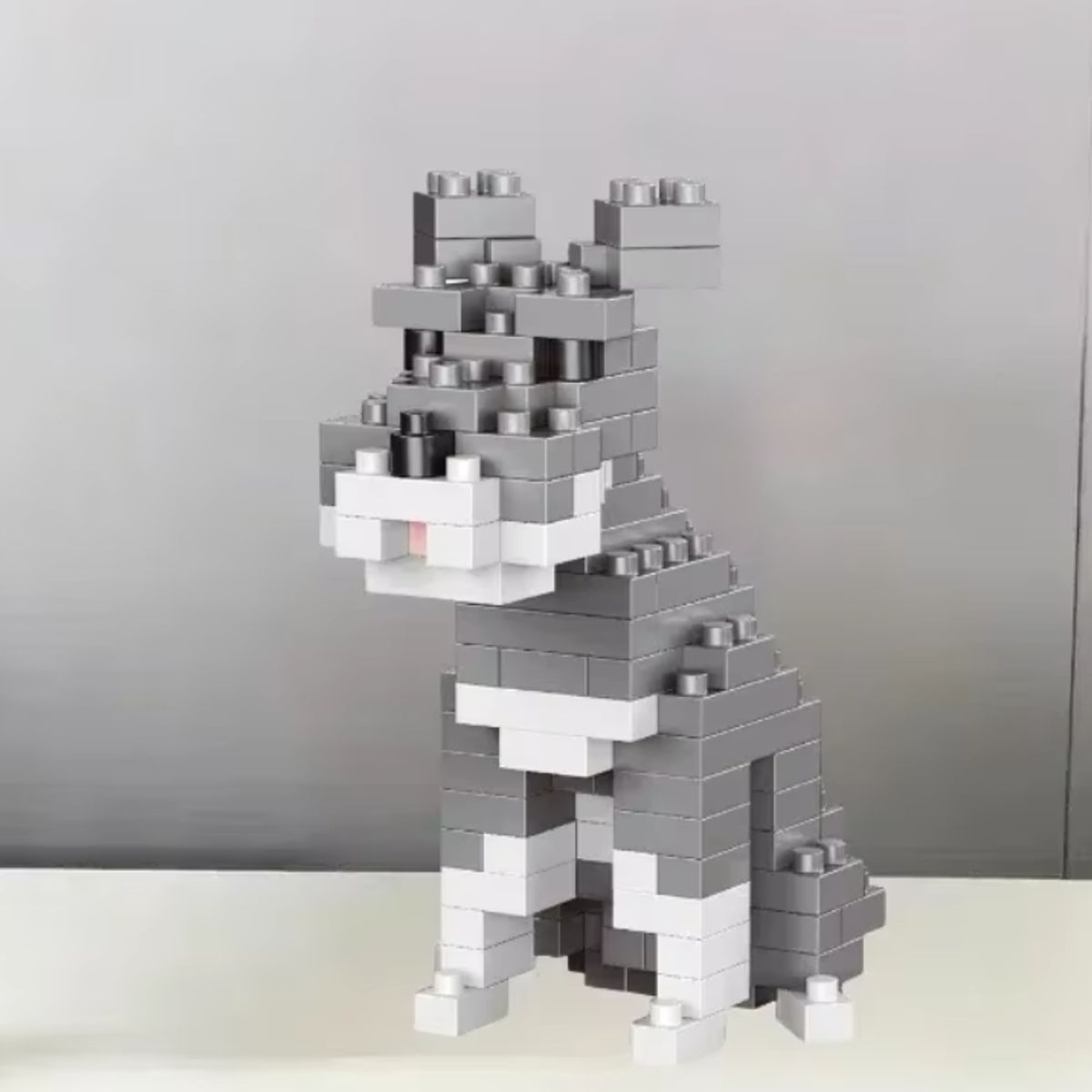 GENERICO - Mini Bloques Construccion Mini Figura Perro Schnauzer 7cms