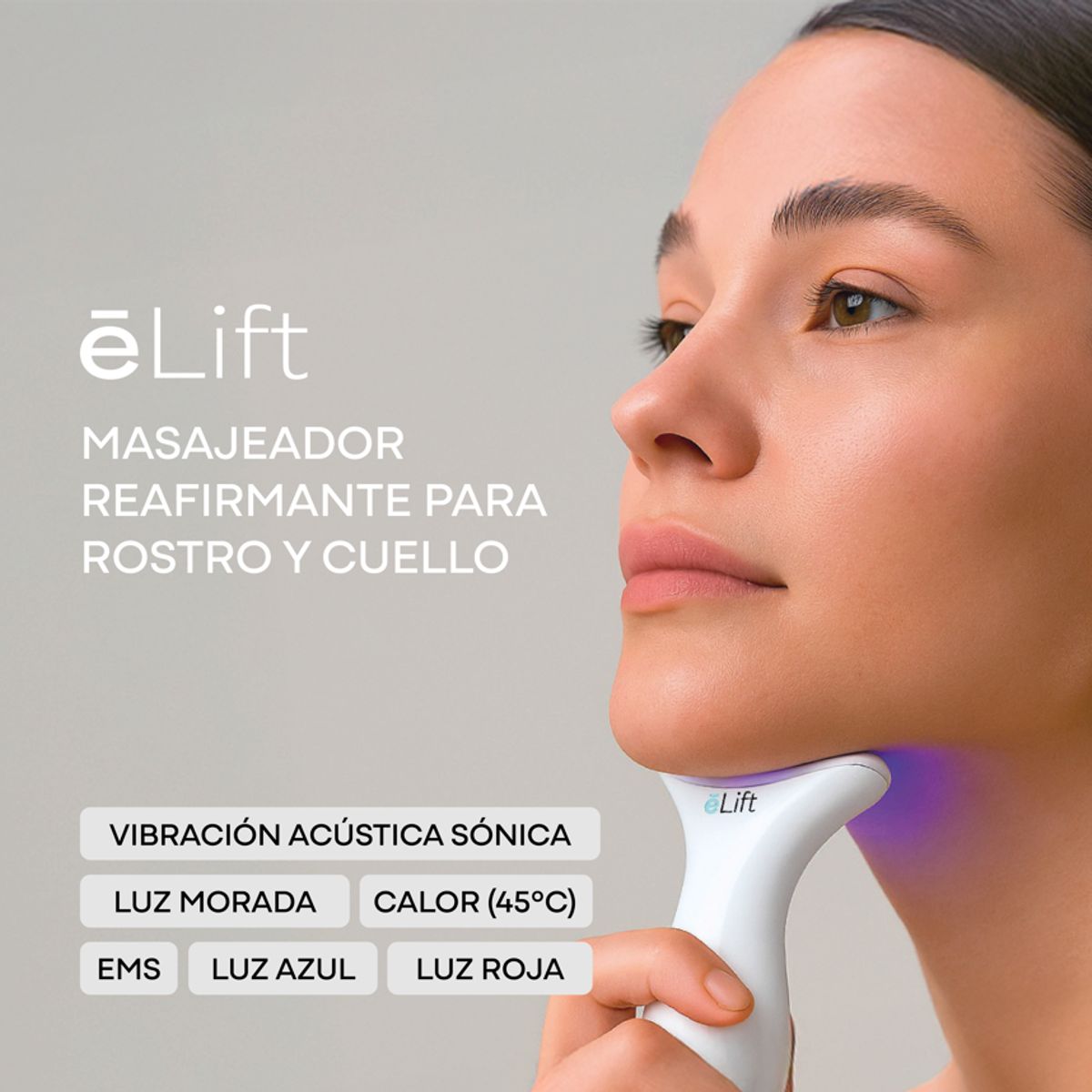 KINEGUN PRO - eLift - Tonificador Rostro y Cuello - LED Mircrocorriente Calor -
