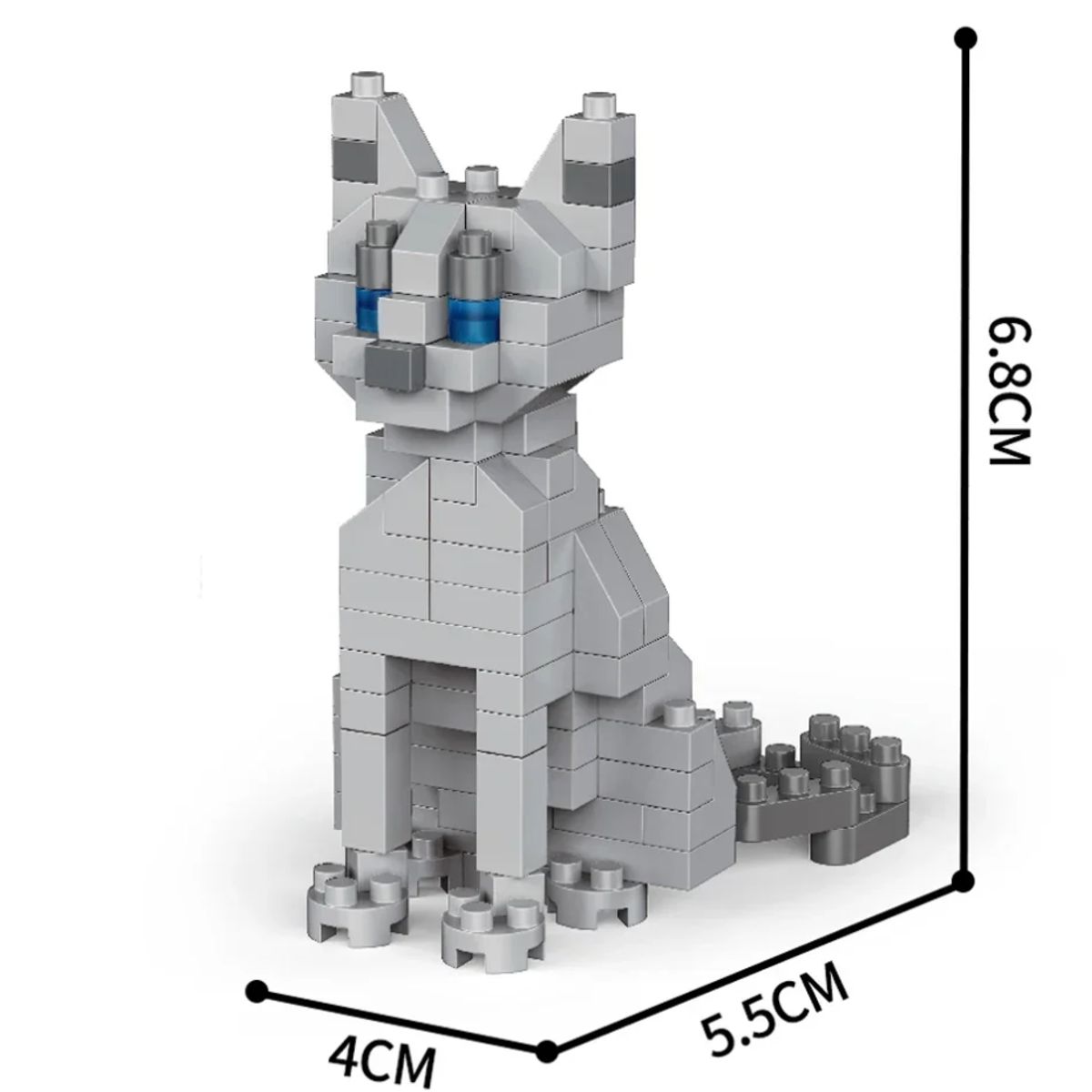 GENERICO - Mini Bloques Construccion Mini Figura Gato Mascota 7cms