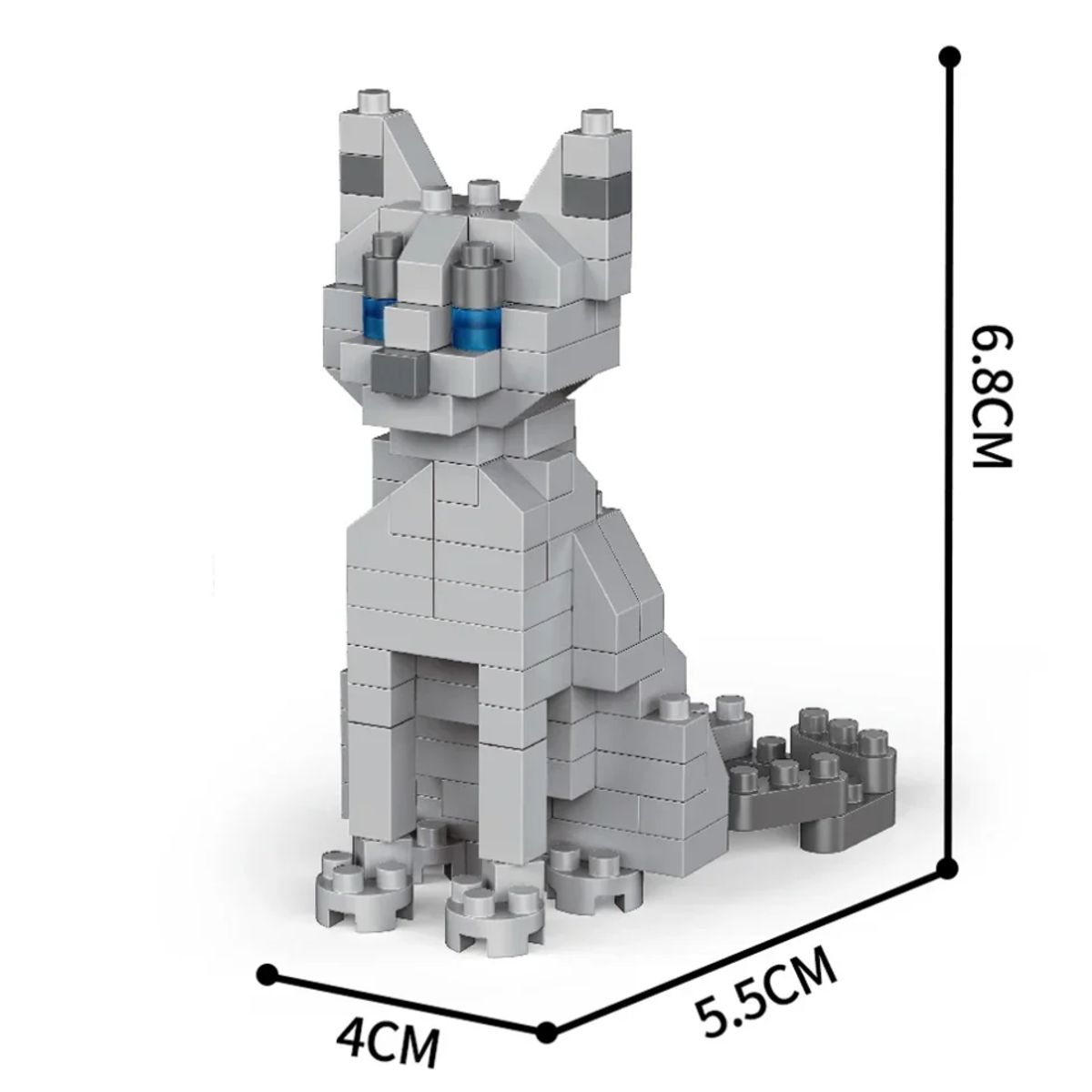GENERICO - Mini Bloques Construccion Mini Figura Gato Mascota 7cms