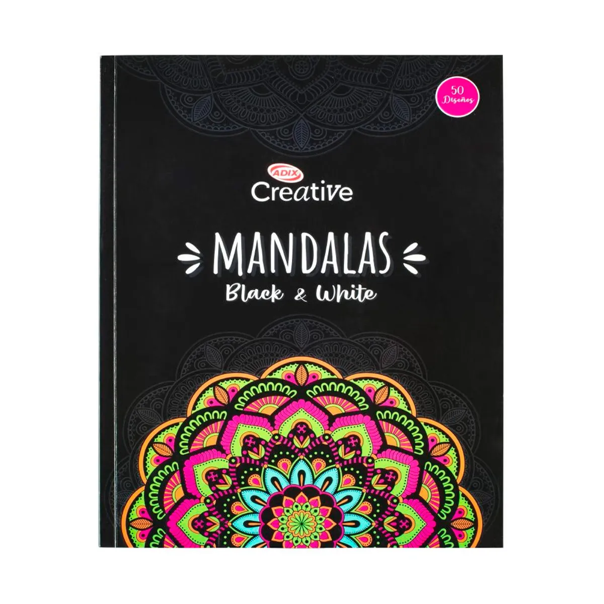 CREATIVE - Libro  Colorear Mandalas Black and White 50 Diseños Creative