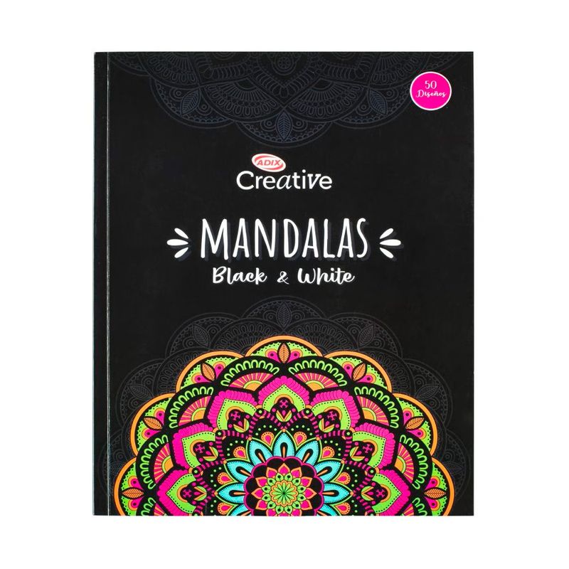 CREATIVE - Libro  Colorear Mandalas Black and White 50 Diseños Creative