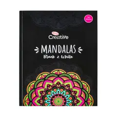 CREATIVE - Libro Colorear Mandalas Black and White 50 Diseños