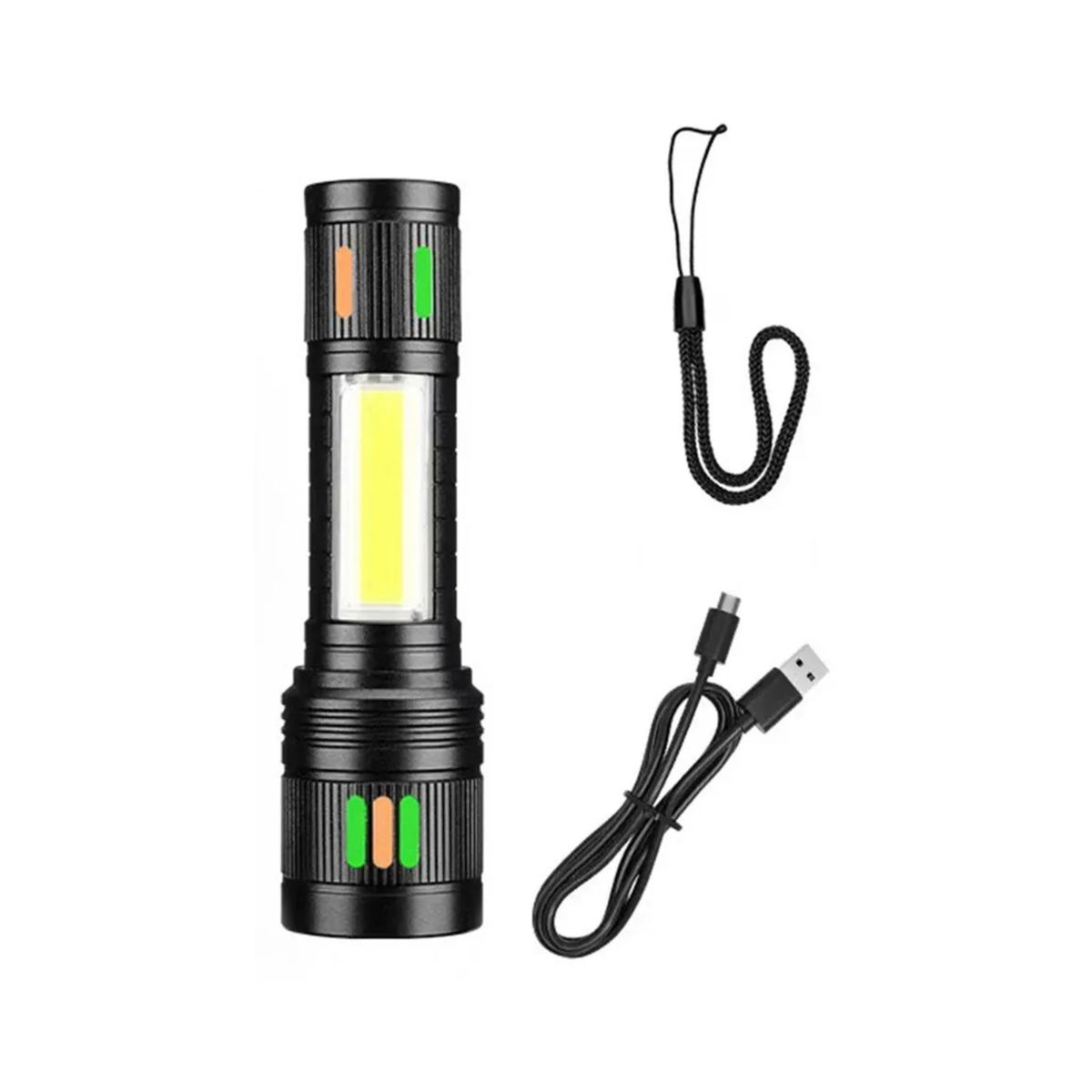 GENERICO - Linterna Tacitica Camping Luz Led Zoom Recargable