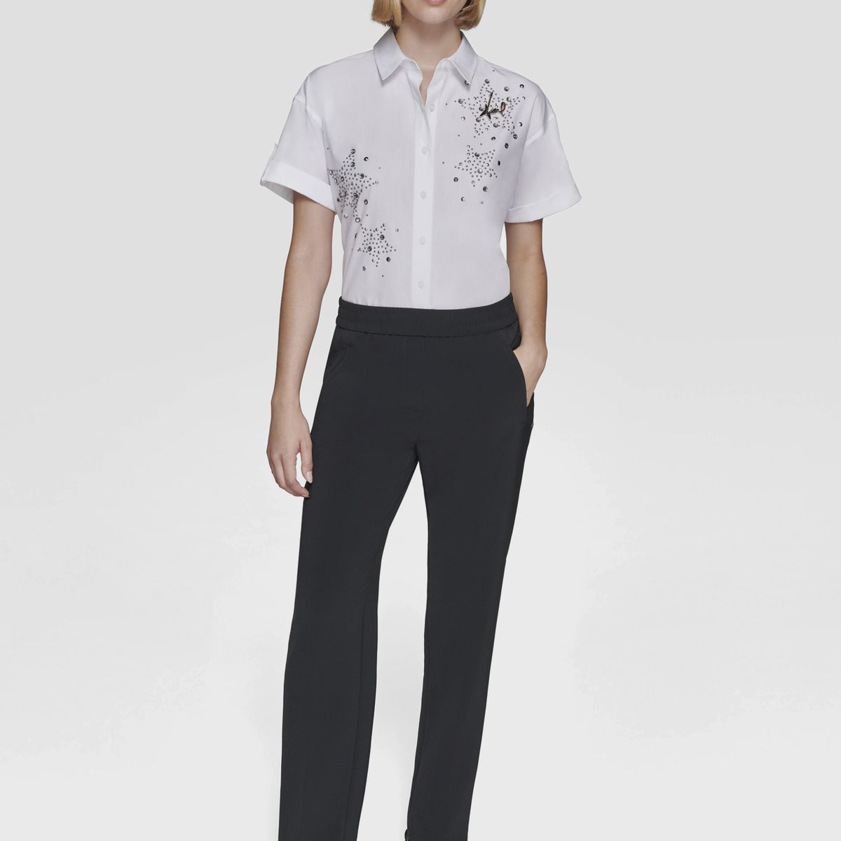 KARL LAGERFELD - Pantalón con logo tape en los laterales