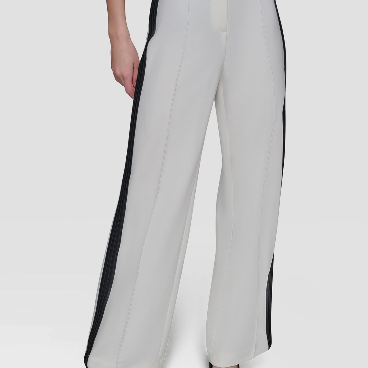 KARL LAGERFELD - Pantalón con pliegues en contraste