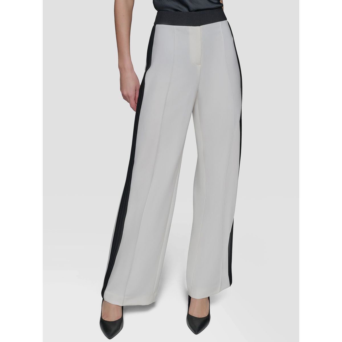 KARL LAGERFELD - Pantalón con pliegues en contraste