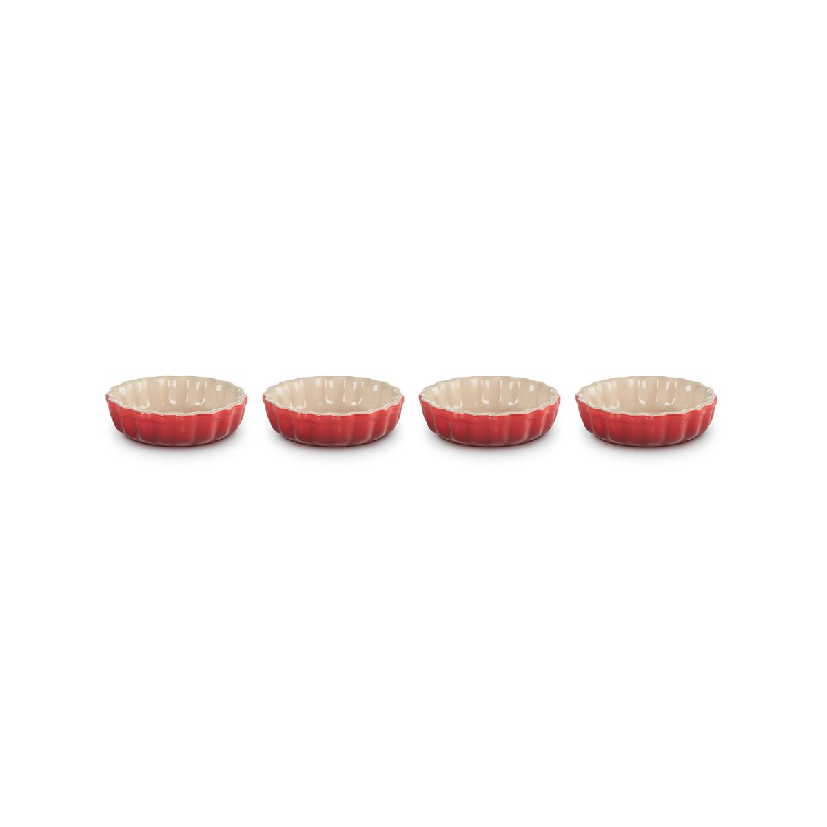 LE CREUSET - Le Creuset Conjunto de 4 Platos de Flan Estriado de 11 cm
