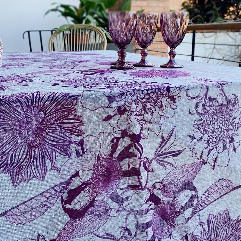 TUYO PRINT - Mantel Borgoña - 180 x 300 cm - Organza Gris - Tuyo Print