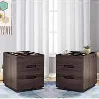 PAR DE VELADORES mesa de noche INTELIGENTE con luz USB Cargador Inalámbrico