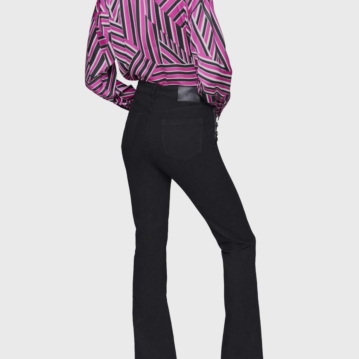 KARL LAGERFELD - Jeans bootcut con detalle de botones