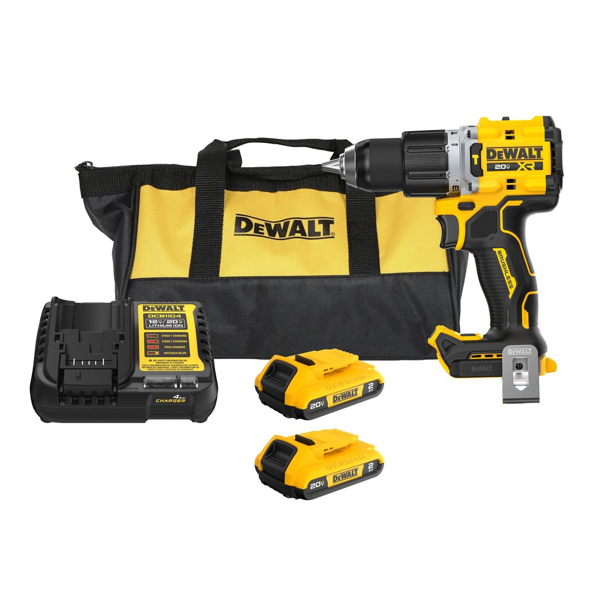 DEWALT - Kit taladro percutor 1/2" 20V DEWALT DCD806D2-B2.