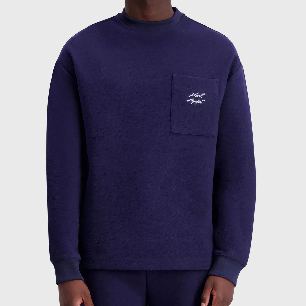 KARL LAGERFELD - Polerón polar con bolsillo y firma de KARL