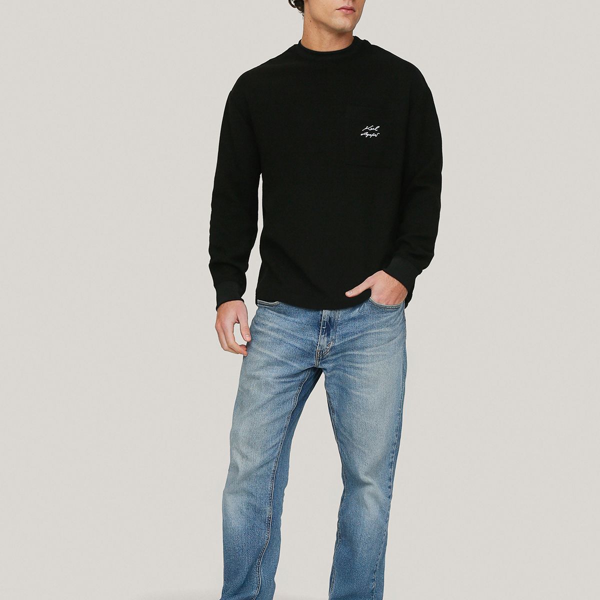 KARL LAGERFELD - Polerón polar con bolsillo y firma de KARL