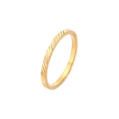 LUX JOYAS - Anillo Baño Oro Amarillo 18k Arg Dis 1 Rayas 2mm
