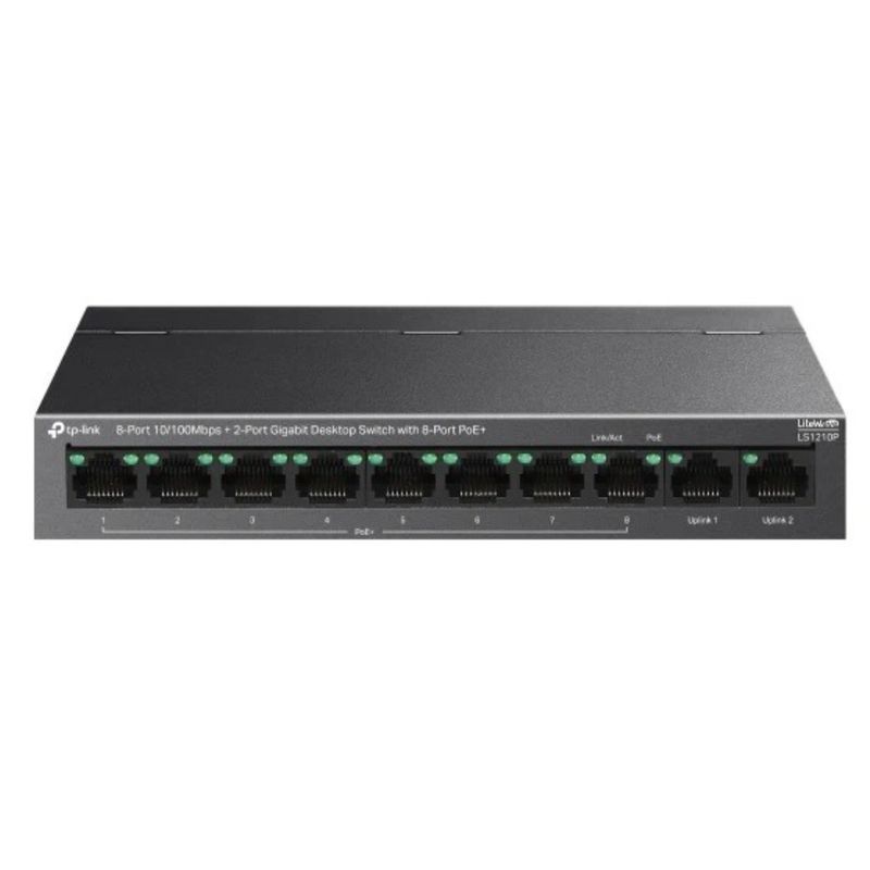 TP LINK - Switch 8 Puertos Poe+ 2 Uplink Gigabit Tp-link Ls1210p