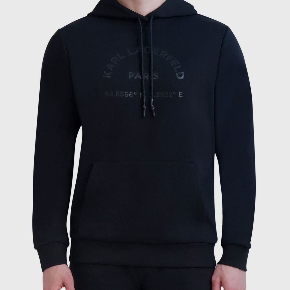 KARL LAGERFELD - Polerón con gorro y logotipo en forma de arco