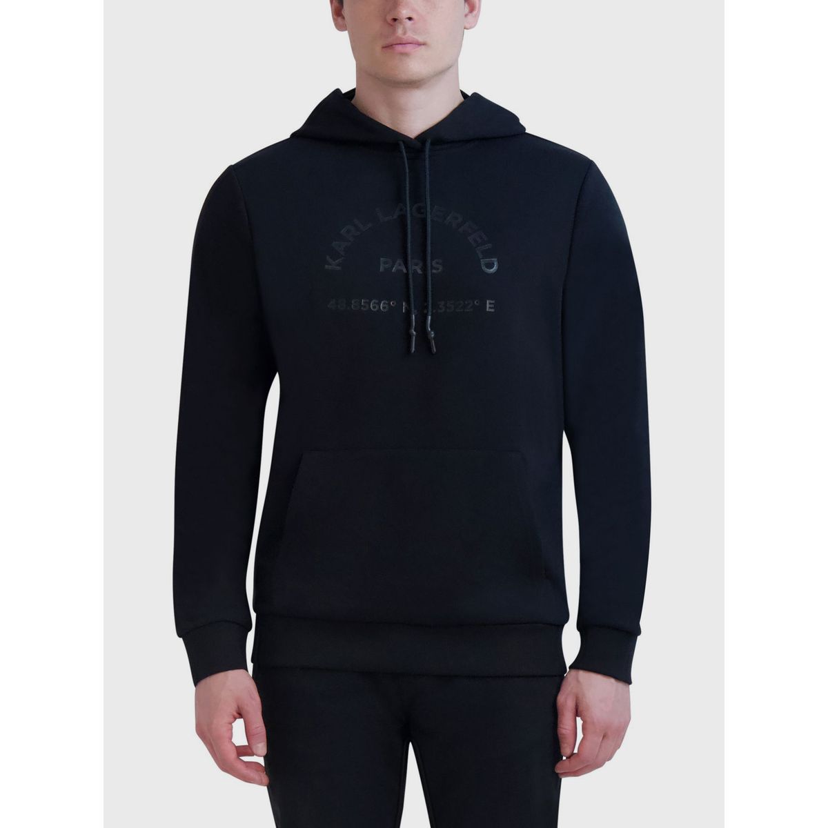 KARL LAGERFELD - Polerón con gorro y logotipo en forma de arco