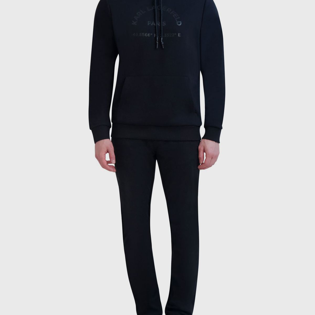 KARL LAGERFELD - Polerón con gorro y logotipo en forma de arco