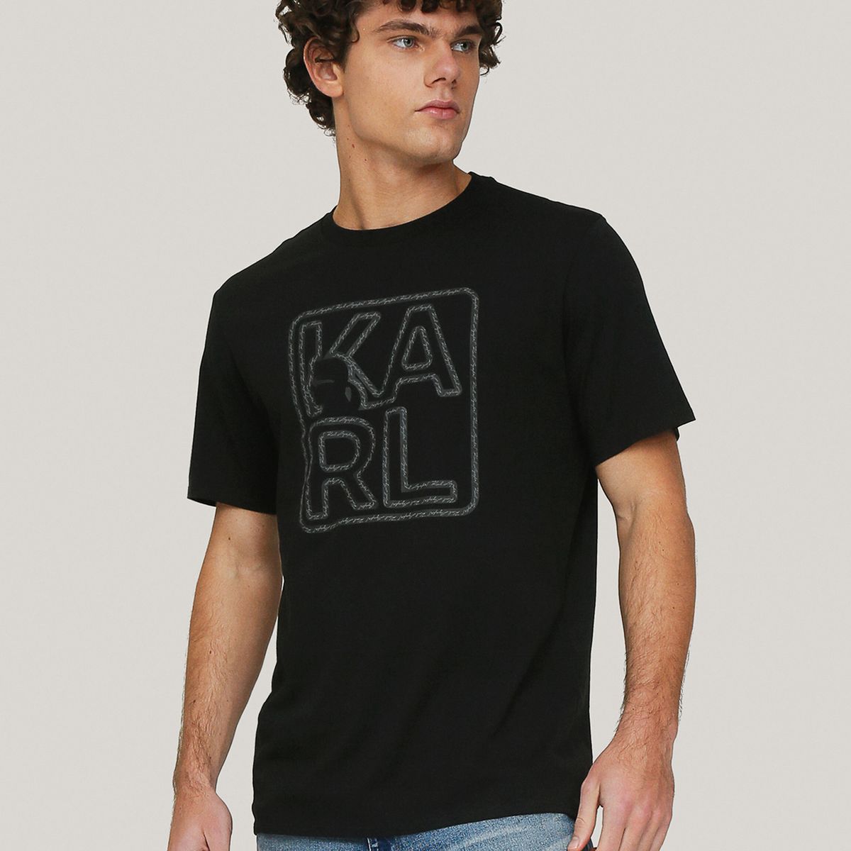 KARL LAGERFELD - Polera gráfica con perfil