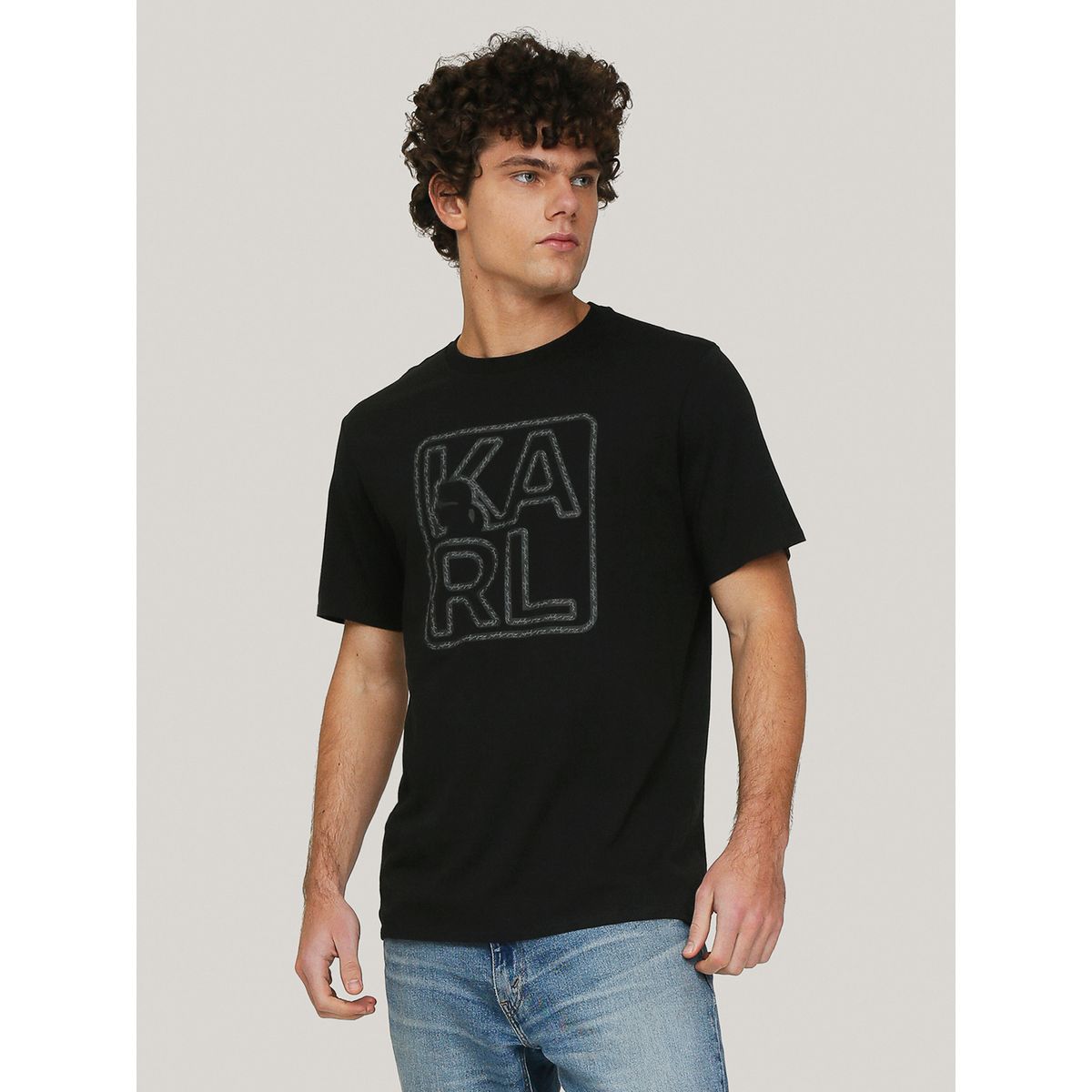 KARL LAGERFELD - Polera gráfica con perfil