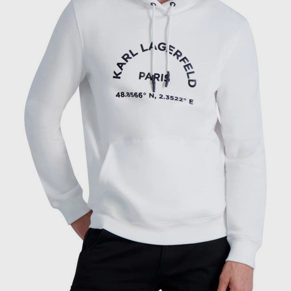 KARL LAGERFELD - Polerón con gorro y logotipo en forma de arco