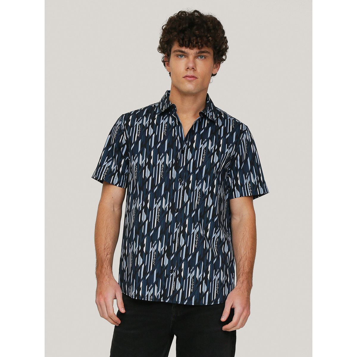 KARL LAGERFELD - Camisa con estampado geométrico