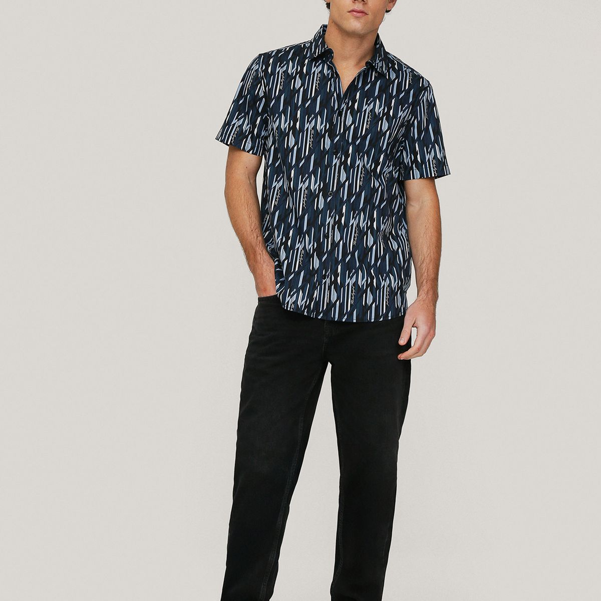 KARL LAGERFELD - Camisa con estampado geométrico