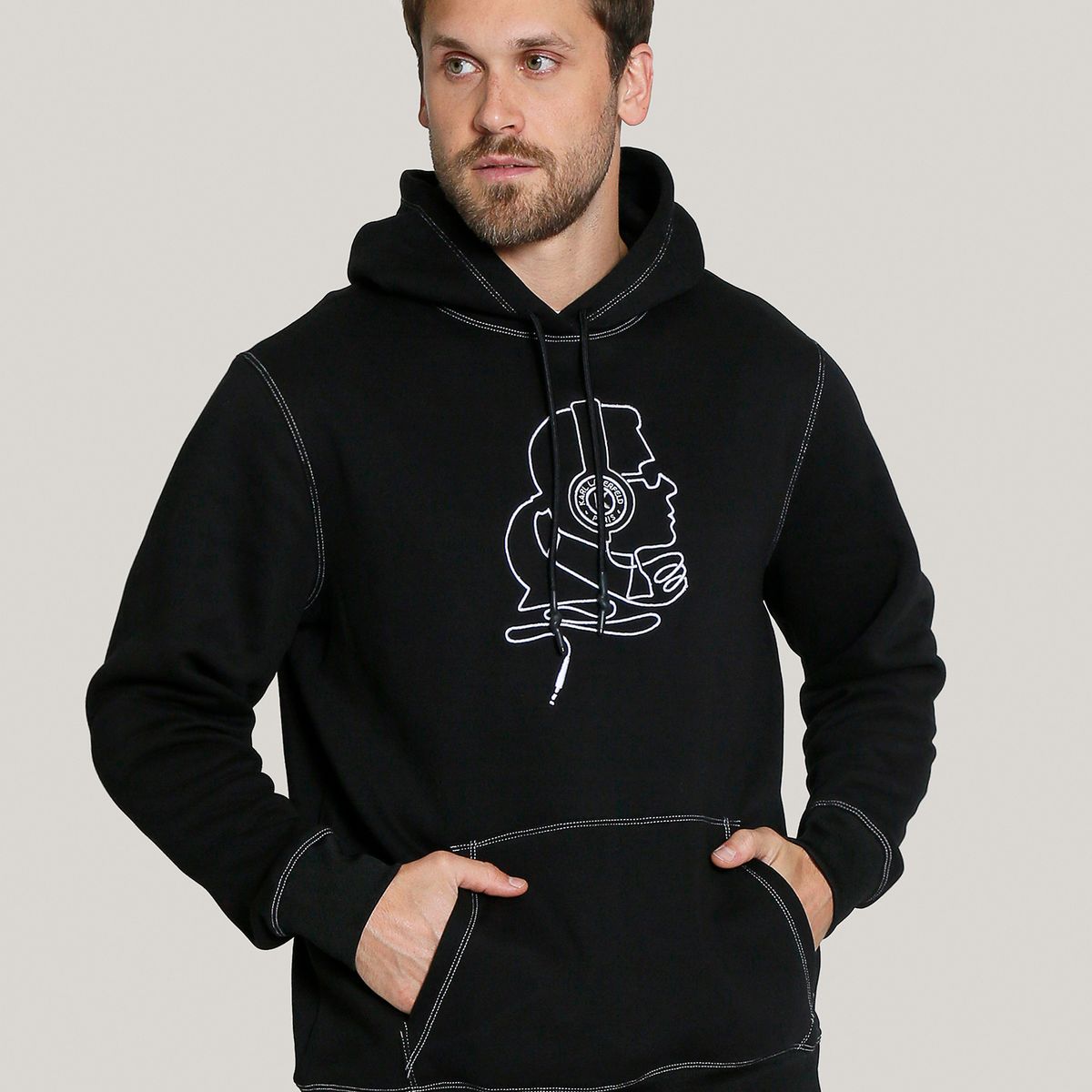 KARL LAGERFELD - Polerón con gorro cameo