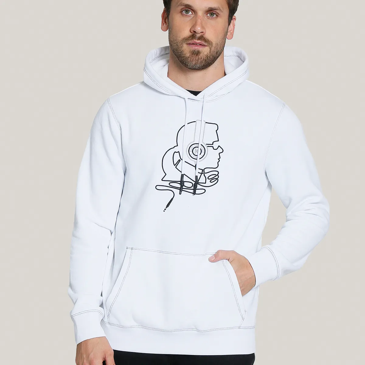 KARL LAGERFELD - Polerón con gorro cameo