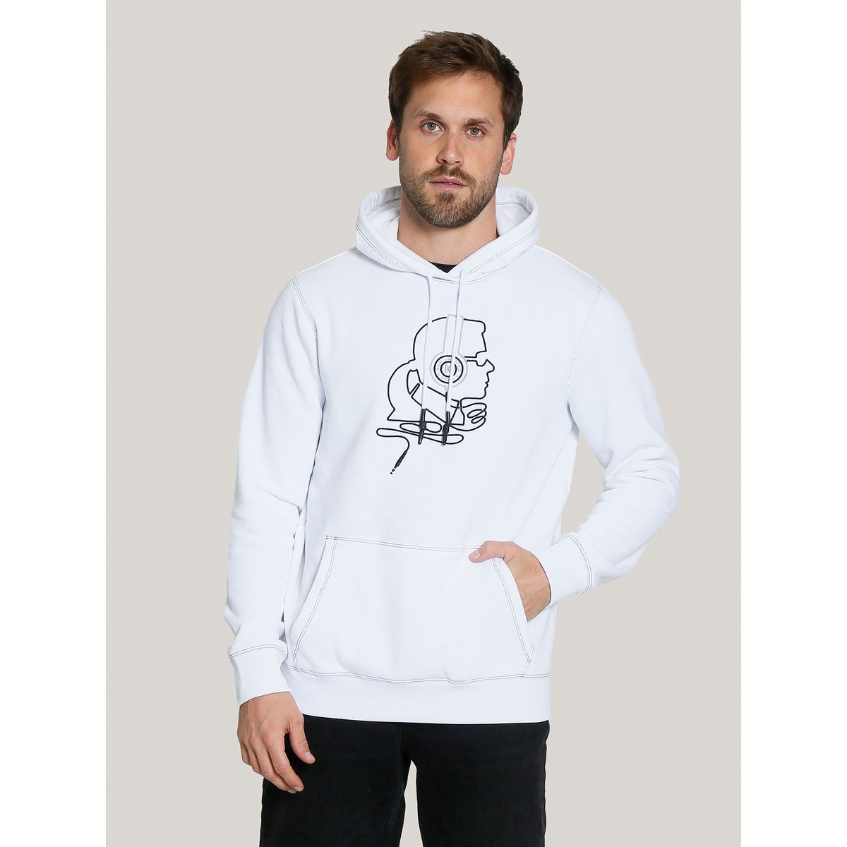 KARL LAGERFELD - Polerón con gorro cameo