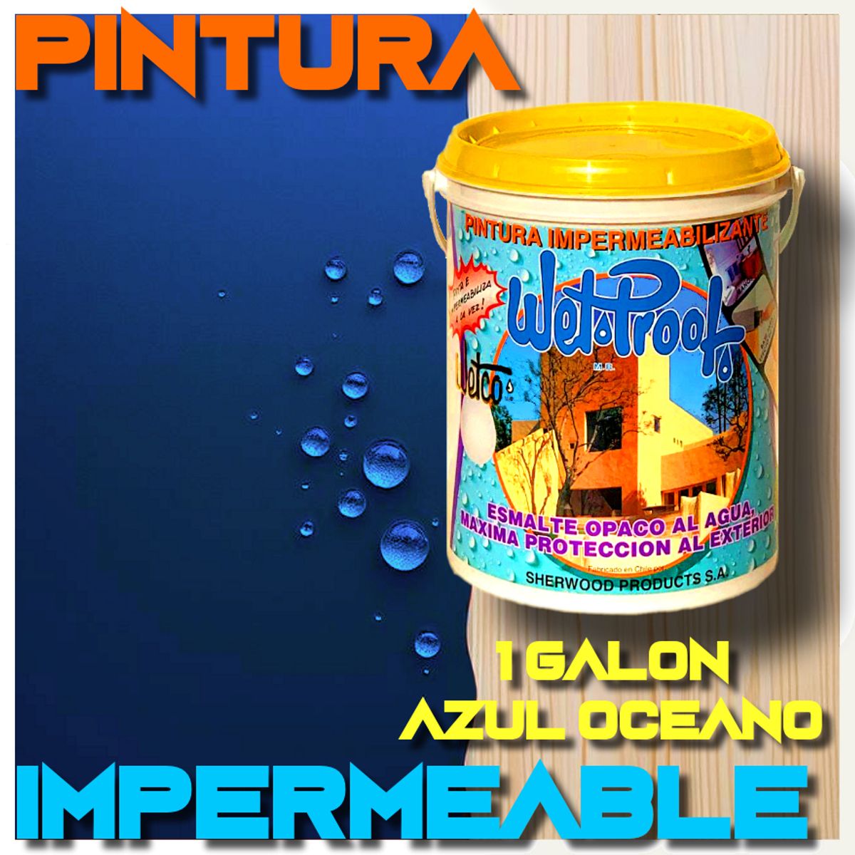 PINTURA IMPERMEABLE MADERA EXTERIOR PROTECTOR AZUL OCEANO WETCO® 1GAL, marca WETPROOF - Foto Principal