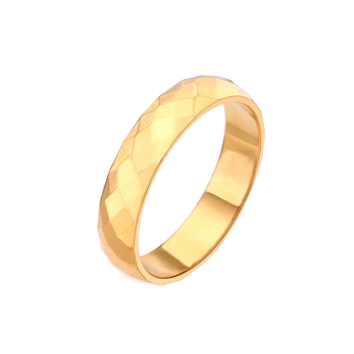 LUX JOYAS - Anillo Baño Oro Amarillo 18k Arg Dis 2 Rombos 4mm