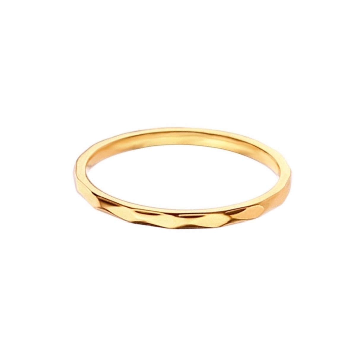LUX JOYAS - Anillo Baño Oro Amarillo 18k Arg Dis 3 Rombos 2mm
