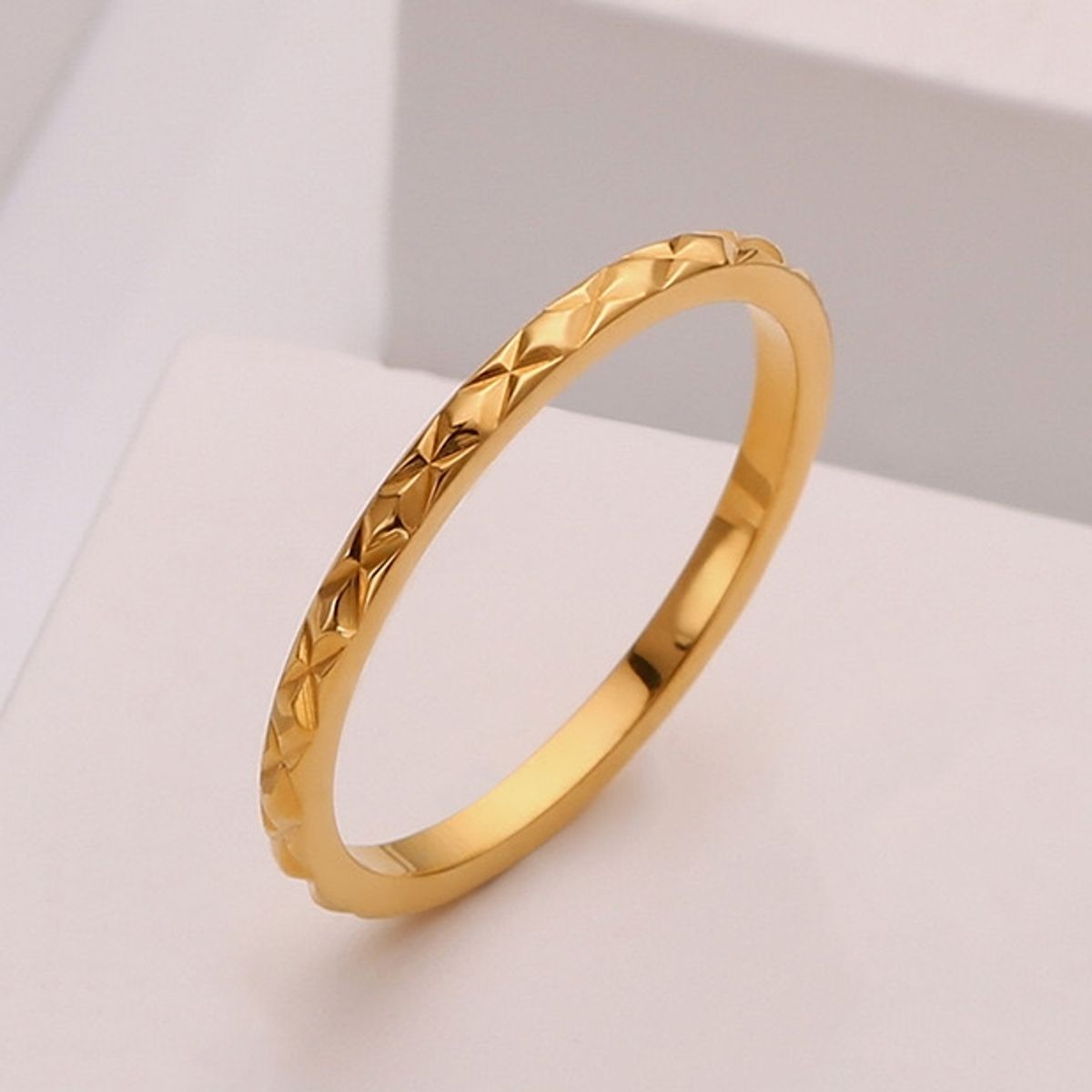 LUX JOYAS - Anillo Baño Oro Amarillo 18k Arg Dis 5 X 2mm