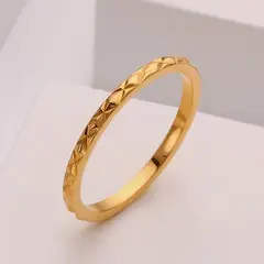 LUX JOYAS - Anillo Baño Oro Amarillo 18k Arg Dis 5 X 2mm