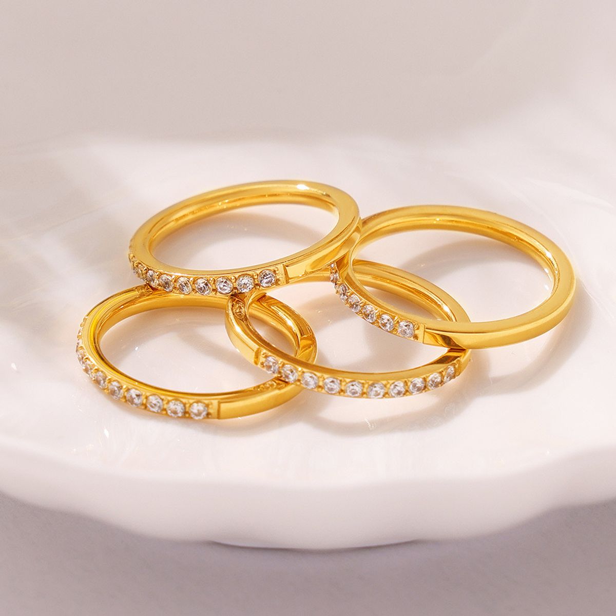LUX JOYAS - Anillo Baño Oro Amarillo 18k Medio Cintillo