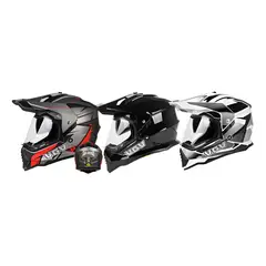 GENERICO - Casco Abatible Con Gafa Polarizada+mica Transparente Moto
